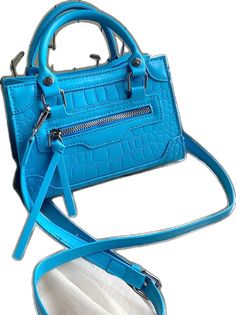 Square Handbag, Crocodile Print, Print Style, Neon Orange, Bag Bag, Square Bag, Color Orange, Fashion Prints, Baby Blue