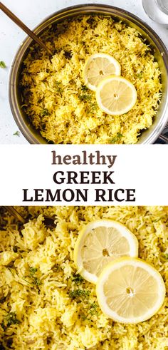 Easy Greek Lemon Rice Pilaf Recipe Mediterranean Herbs, Greek Lemon Rice, Sauteed Onions, Rice Side Dish Recipes, Greek Dinners, Rice Side, Avocado Dip, Rice Side Dishes