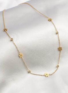 "Best-quality gold plated stainless steel swarovski detailed flower necklace, floral necklace, swarovski flower, swarovski flower jewelry ✨ Stop worrying about your jewelry being tarnished, discolored, rusted, or scratched with 316L stainless steel.  ✨ The necklace is entirely made of 316L high-quality stainless steel, which makes it more durable in harsh conditions (swimming, showering, and chemical contact). ✨ 316L steel is naturally anti-allergenic, so it won't cause any allergy. ✨ The stainless steel mark is sealed as s-steel on the necklace. ✨ 316L is better than silver and feels like gold; therefore will make a perfect gift for you and your loved ones. ✨ 100% satisfaction guarantee; Return it within 14 days if you feel unsatisfied. ✨ Please don't hesitate to get in touch with me with Elegant Stainless Steel Flower Pendant Jewelry, Elegant Stainless Steel Flower Pendant Necklace, Gold Flower-shaped Cubic Zirconia Necklaces, Gold Flower-shaped Necklace With Cubic Zirconia, Gold Flower Necklace With Cubic Zirconia, Delicate Flower-shaped Cubic Zirconia Necklace, Gold Plated Flower Necklace, Dainty Gold-plated Flower Pendant Necklace, Dainty Gold-plated Flower Necklace