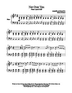 sheet music with the words not over you