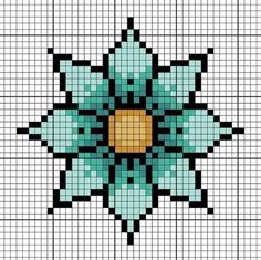 a cross stitch pattern with an image of a flower