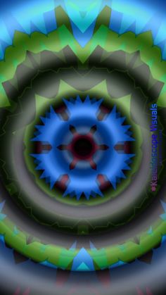 an abstract blue and green circular design