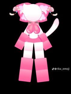 the paper doll is pink and white