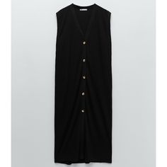 V-Neck Midi Dress. Sleeveless. Front Button Closure. Ref 0264/114 #V Black V-neck Sleeveless Dress For Daywear, Zara V-neck Dress With Button Closure, Black Sleeveless V-neck Dress For Daywear, V-neck Sleeveless Dress With Buttons For Work, Zara V-neck Midi Dress With Button Closure, Zara Sleeveless Buttoned Dress, Zara Sleeveless Button Dress, Zara Long Dress, Zara Polka Dot Dress