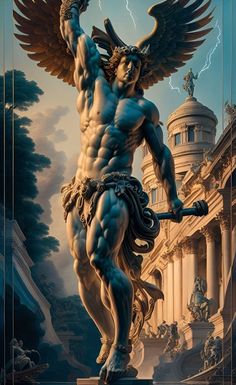 Statue Of Angel, Male Angels, Greece Mythology, Masculine Art, Folk Lore, Greek Statues, Art Statue, Ancient Statues, Greek Mythology Art