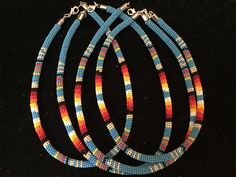 Authentic Native American Beautiful Navajo Hand Beaded Necklace/ Choker Lobster claw clasp Handcrafted by Navajo Artist Harriet Crosby ❤️ Multicolor Southwestern Style Beaded Necklaces, Southwestern Blue Beaded Necklace With Tiny Beads, Southwestern Beaded Necklaces, Hand Beaded Necklace, Native American Design, Beaded Lanyards, Native Jewelry, Southwestern Jewelry, Beaded Choker Necklace