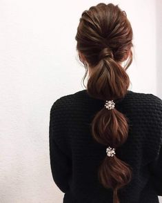 Prom Ponytail Hairstyles, Bubble Ponytail, Long Hair Wedding Styles, Hair Up Styles, Hairdo For Long Hair, Wedding Hair And Makeup, Indian Hairstyles, Ponytail Hairstyles, Bridesmaid Hair