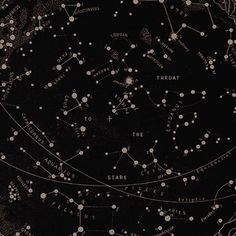 the stars in the night sky are drawn on a black surface with white dots and lines