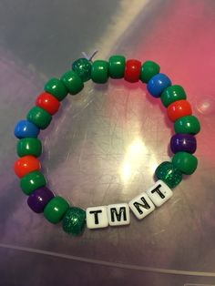 Flower Kandi Bracelet, Rave Kandi Bracelets Delicious Hunnies, Tmnt Bracelet, Simple Kandi Cuff, Kandi Ideas Singles, Kandi Bracelet Ideas, One Piece Kandi Bracelet, Rave Totem