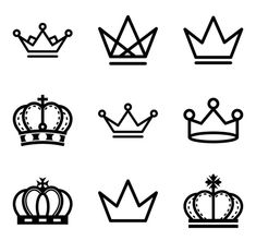 black and white crown icons on a white background