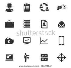 business and office icons set, simple style