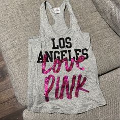 Nwot Sequin Los Angeles Tank Xs Victoria's Secret Summer Tops With Letter Print, Victoria's Secret Letter Print Summer Tops, Shopping Ideas, Dream Wardrobe, Victoria's Secret Pink, Secret Pink, Victoria’s Secret, Tank Tops Women, Sequin