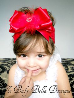 Red Lace Boutique Bow Headband Bow Business, Floral Diy, Bows Ribbon, Bow Ideas, Red Headband, Ribbon Flower, Baby Head