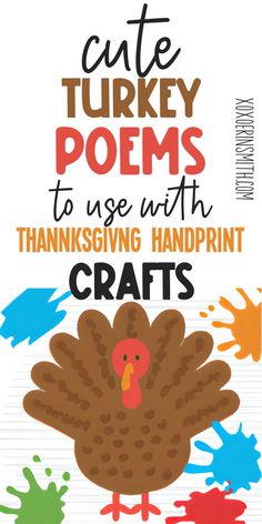 cute illustration of handprint turkey and title cute turkey poems to use with Thanksgiving handprint  crafts Turkey Handprint Poem, Turkey Poem, History Of Thanksgiving, Thanksgiving Handprint, Handprint Turkey, Turkey Handprint Craft, Handprint Poem, Preschool Poems, Thanksgiving Poems