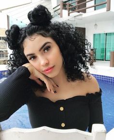 Double Buns, Curly Lace Wig, Hair Buns, Ear Hair, Scene Hair, Cat Ear, Curly Girl, Curly Wigs