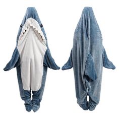 PRICES MAY VARY. Flannel Imported Design: The wearable shark blanket features a unique design that resembles a shark, complete with a fin, tail, and shark-like appearance. It is designed to wrap around the body, allowing the wearer to slip their legs into the shark's mouth, giving the illusion of being swallowed by a shark. Material: The shark blanket is made from soft and cozy materials, typically a combination of polyester and fleece. This ensures that the wearer stays warm and comfortable whi Shark Sleeping Bag, Shark Onesie, Shark Blanket, Shark Pajamas, Shark Blankets, Shark Costumes, Onesie Costumes, Flannel Hoodie, Blanket Hoodie