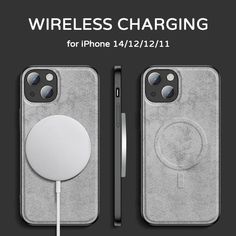 an iphone charging case with a phone plugged in to it and the text wireless charging for iphone 11 / 12 / 21 / 11