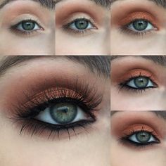 Perfect Makeup Tutorial, Matte Make Up, Copper Eye, Eyeliner Tips, Pretty Eye Makeup, Make Up Tutorials, Simple Eyeshadow, Makeup Tutorial Video