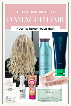 My guide how to repair your damaged and dry hair. Hair Styles For Damaged Hair, Hair Products For Damaged Hair, Herbal Hair Rinse, Bleach Damaged Hair, Products For Damaged Hair, The Best Hair Products, Soft Shiny Hair, Stop Hair Breakage