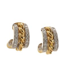 Brilliant-cut diamonds, 18K gold, and platinum Rope Earrings, David Webb, The David, Earrings Collection, Gold Design, Brilliant Cut Diamond, Diamond Cuts, Platinum, Gold Bracelet