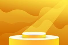 an abstract yellow background with a round podium