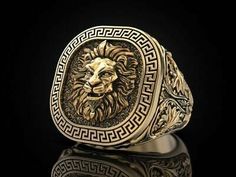 Pinterest Tiger Ring, King Ring, Lion Ring, Gold Lion, Head Ring, Ring Mens, Animal Rings, Silver Dragon