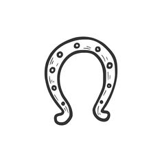 a black and white drawing of a horseshoe