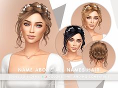 three different hairstyles for women with name above all names hair and colors that are compatible to the image