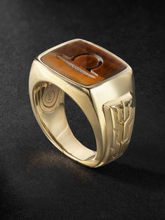 Shop JOHN HARDY Gold Tiger's Eye Signet Ring, Explore the latest in-season JOHN HARDY collection today on MR PORTER Signet Ring For Men, Gold Tiger Eye, Western Design, John Hardy, Ring For Men, Canadian Artists, Tiger's Eye, Mr Porter, Signet Ring