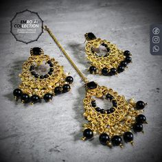 Black earrings tikka set Elegant Kundan Danglers For Party, Elegant Hand Set Chandbalis For Party, Elegant Party Chandbalis With Hand Set Details, Elegant Party Chandbalis With Hand Set, Hand Set Chandelier Earrings For Parties And Festivals, Elegant Kundan Chandbalis For Party, Black Kundan Jewelry For Festivals, Hand-set Dangle Chandbalis For Party, Black Kundan Jewelry For Festive Occasions