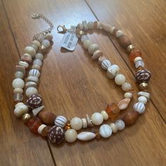 Questions? Leave A Comment Below! Cheap Wooden Beads Necklaces For Women, Affordable Wooden Beaded Necklaces For Gifts, Necklaces For Autumn, Earth Tones Jewelry, Brown And White Necklace, Dyt Type 3 Jewelry, Thankful Necklace, Free People Jewelry, Wood Necklace