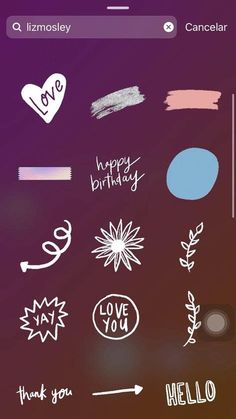 an iphone screen with some stickers on it and the words happy birthday written in different languages