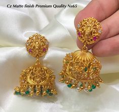 Temple Earrings, Jhumka Designs, New Blouse Designs, Gold Bridal Earrings, Wedding Dress Pictures, Amazing Nature Photos