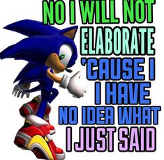 Sonic meme Incorrect Sonic Quotes, Sonic Memes Funny, Sonic Quotes, Sonic Meme, Sonic Dash, Sonic Sonic, Funny Cartoon Memes, Sonic Funny, Sonic Franchise