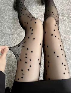 Star Asethic Clothes, Star Tights Aesthetic, Cute Star Outfits, Star Pattern Clothes, Starcore Clothes, Star Fashion Aesthetic, Cool Tights Outfits, Starcore Outfits, Cute Tights Outfit