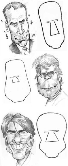 some drawings of people with different facial expressions