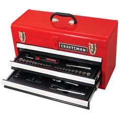 the craftsman's tool box is open and ready to be used