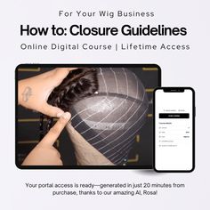 Wig Making for Beginners | Online Wig Making Course | Private Portal C O U R S E | How to: Closure Guidelines D E S C R I P T I O N | This in-depth course provides detailed on-screen notes & tips on Closure Guidelines. This course will be accessible once payment is confirmed. All courses are final sale, and non-refundable.  Machine made custom wigs using a sewing machine are very popular and as they become more and more popular, the demand for them will continue to grow, so it's best to jump start your journey sooner or later to get on with the trend as hand made wigs will soon become the thing of the past. This course goes into depth and offers quite a few tips when it comes to creating closure guidelines. In this course you will also find the speed is slow as we have done our best to inc Wig Making For Beginners, Wig Business, Notes Tips, Business Course, Quality Wigs, Business Courses, Business Mentor, Business Training, Custom Wigs