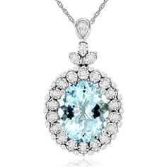 Royal 14K White Gold Pendant with 4.05- Carat Aquamarine and 0.25- Carat Diamond Halo Gia Certified Classic Evening Jewelry, Gia Certified Marquise Luxury Jewelry, Luxury Gia Certified Marquise Jewelry, Luxury Gia Certified Jewelry For Evening, Gia Certified Luxury Formal Necklace, Gia Certified Luxury Necklace For Formal Occasions, Luxury Gia Certified Necklaces For Formal Occasions, Luxury Formal Jewelry With Center Stone, Elegant Marquise Gia Certified Jewelry