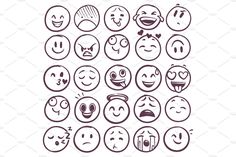 a set of different emoticions in the form of people's faces with different expressions