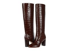 Loeffler Randall Goldy Tall Boot - Women's Shoes : Dark Brown : Enjoy the high life in the Loeffler Randall Goldy Tall Boot. Knee high leather boots. Pull-on construction. Pointed-toe silhouette. Leather lining. Lightly padded leather insole. Chunky, stacked heel. Durable outsole. Imported. Measurements: Heel Height: 3 in Weight: 1 lb 3.3 oz Circumference: 15 in Shaft: 16 1 2 in Product measurements were taken using size 8, width B - Medium. Please note that measurements may vary by size. Weight Fall Leather Lined Snip Toe Knee-high Boots, Fall Snip Toe Knee-high Boots With Leather Lining, Fall Knee-high Snip Toe Boots With Leather Lining, Fitted Leather-lined Boots For Fall, Fitted Leather Lining Boots For Fall, Fitted Fall Heeled Boots With Leather Lining, Fitted Leather Lined Boots For Fall, Luxury Snip Toe Heeled Boots For Fall, Fitted Leather-lined Mid-calf Boots For Fall