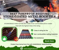 🔒 Class A Fire Rating: The highest level of fire resistance.
🛡️ Non-Combustible: Made from stone-coated steel, ensuring safety.
🔥 Fire-Resistant: Provides ultimate protection against flames and heat.
Choose Sangobuild for a roof that’s as safe as it is durable.

#FireproofRoofing #ClassAFireRating #StoneCoatedTiles #FireResistantRoof #Sangobuild
--------------------------
Best regards from Sally
☎：+86 189 6912 8058 
📧 : sallywang@sangobuild.cn
🌐 : www.sangobuildroofing.com Fire Damage, Roofing Materials