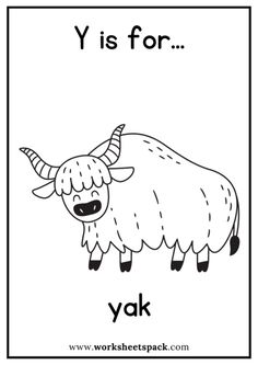 the letter y is for yak coloring page