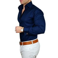 We have expanding our signature high collar double button dress shirts! Now softer than ever and in more colors. Check them out. Collar always stays up! #sebastiancruzcouture Navy Blue Dress Shirt, Navy Blue Shirt, Modern Men, Amazing Clothes, Formal Mens Fashion, Blue Shirt Dress, Mens Fashion Classy