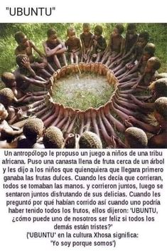 a group of people standing in a circle with the words ubuntu on it