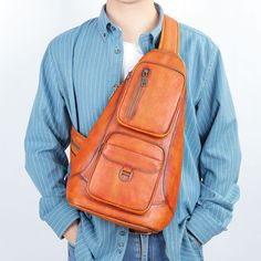 Product information: Pattern: solid color Lining texture: Cowhide Applicable scenario: leisure travel Color: Black, Brown Applicable Gender: Male Leather features: first layer cowhide Function: wear-resistant Material: genuine leather Popular elements: sewing thread Style: European and American Retro Packing list: Backpack x1 Product Image: Travel Shoulder Bag With Mobile Phone Holder, Travel Brown Chest Bag With Mobile Phone Pocket, Travel Brown Chest Bag With Cell Phone Pocket, Portable Shoulder Bag For Travel, Portable Solid Color Travel Shoulder Bag, Casual Brown Portable Backpack, Casual Brown Backpack, Casual Brown Chest Bag, Casual Leather Backpack Portable