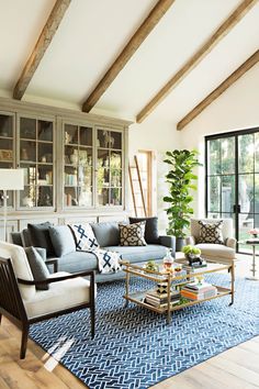 Blue decor is the hottest design trend in 2015, learn from Creative Director Jeff Lewis how to use it in your home. See more inspiration rooms. #LivingSpaces Modern Farmhouse Sofa, Jeff Lewis Design, Living Room Furniture Inspiration, Farmhouse Sofa, Jeff Lewis, Furniture Design Ideas, Rooms Decor, Hgtv Magazine, 아파트 인테리어