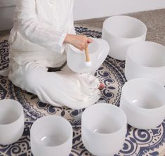 "👉Set of 7 bowls  This set 7 pcs chakras crystal singing bowl. Default is included (7\"B)  (7\"G)  (8\"A)  (9\"F)  (10\"E)  (11\"D)  (12\"C), then 2 pcs Rubber mallets and 2 suede strikers. 👉How To Play 1.one should strike the 3 sides of the bowl , in an upright position 2.Use a suede striker or rubber mallet to gently tap the bowl surface close to the flat top edge 3.then \"follow the sound around the bowl\"with the striker or mallet,enhancing the duration Remark：Methods of friction points ha Crystal Singing Bowls, Tibetan Bowls, Chakra System, Deep Truths, Deep Meditation, Singing Bowl, Deep Relaxation, Crystal Bowls, Sound Healing