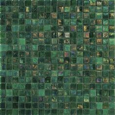 green glass mosaic tile with different colors and shapes on the bottom, in various sizes