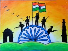 Patriotic Drawings Easy, Independent Day Rangoli Designs, Patriotic Drawings India, 15 August Independence Day Painting, Independent Day Drawing Ideas, Independence Day Poster Making, Independent Day Drawing, 26 January Drawing, Tricolour Craft